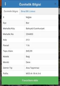 Niğde Bor Bahçeli Satılık 846 M2 Bağ 2