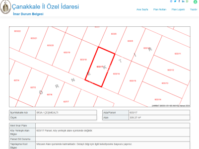 Acil Satılık Çanakkale Biga Çeşmealtı 310 M2 Arsa 2