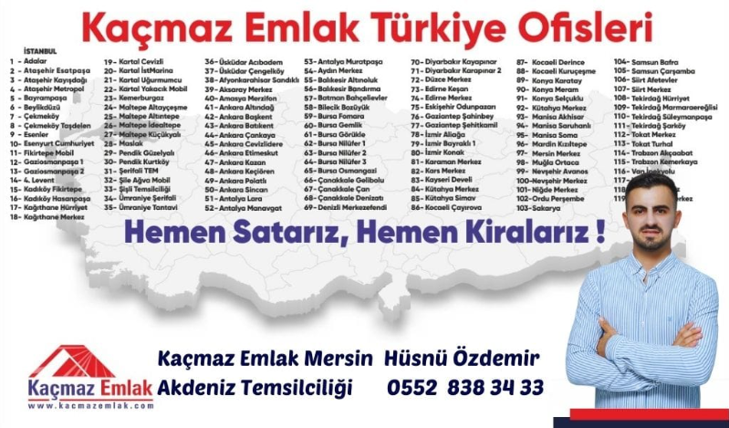 Kaçmaz Emlak, Mersin Akdeniz Temsilciliği Açıldı !